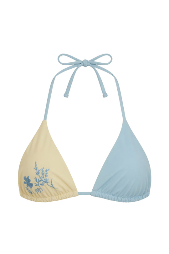 Palm Tie Back Triangle Bikini Top