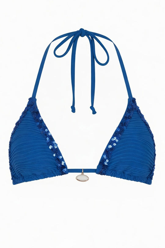 Palm Tie Back Triangle Bikini Top