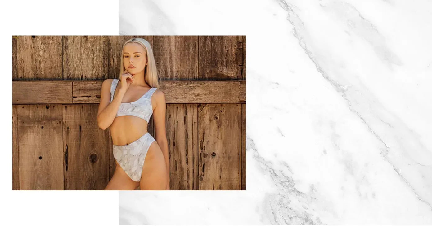 • MARBLE Print Swimsuits