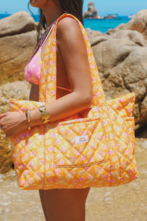 Beach Quilted Tote Bag