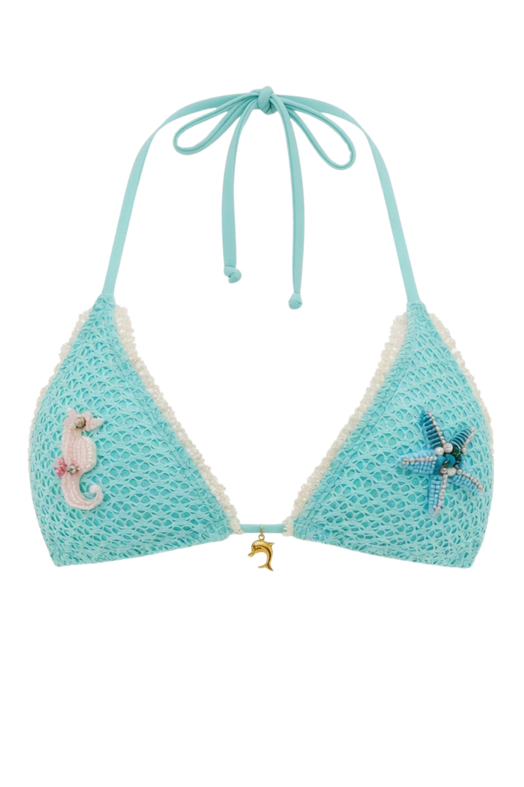 Palm Tie Back Triangle Bikini Top