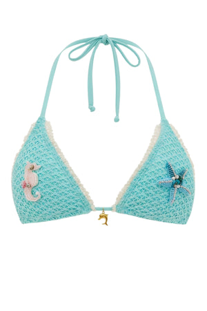 Palm Tie Back Triangle Bikini Top