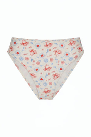 Seashore High Waist Cheeky Bikini Bottom