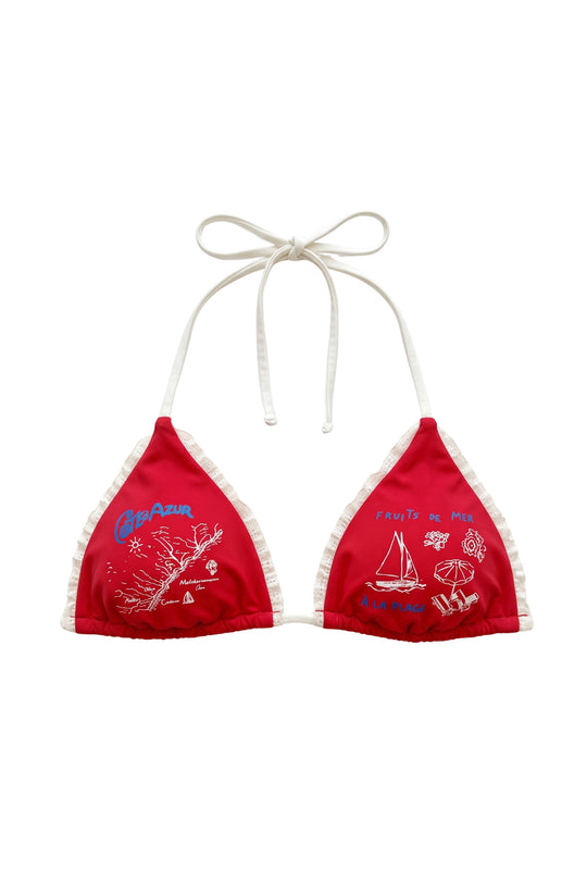 Palm Triangle Bikini Top