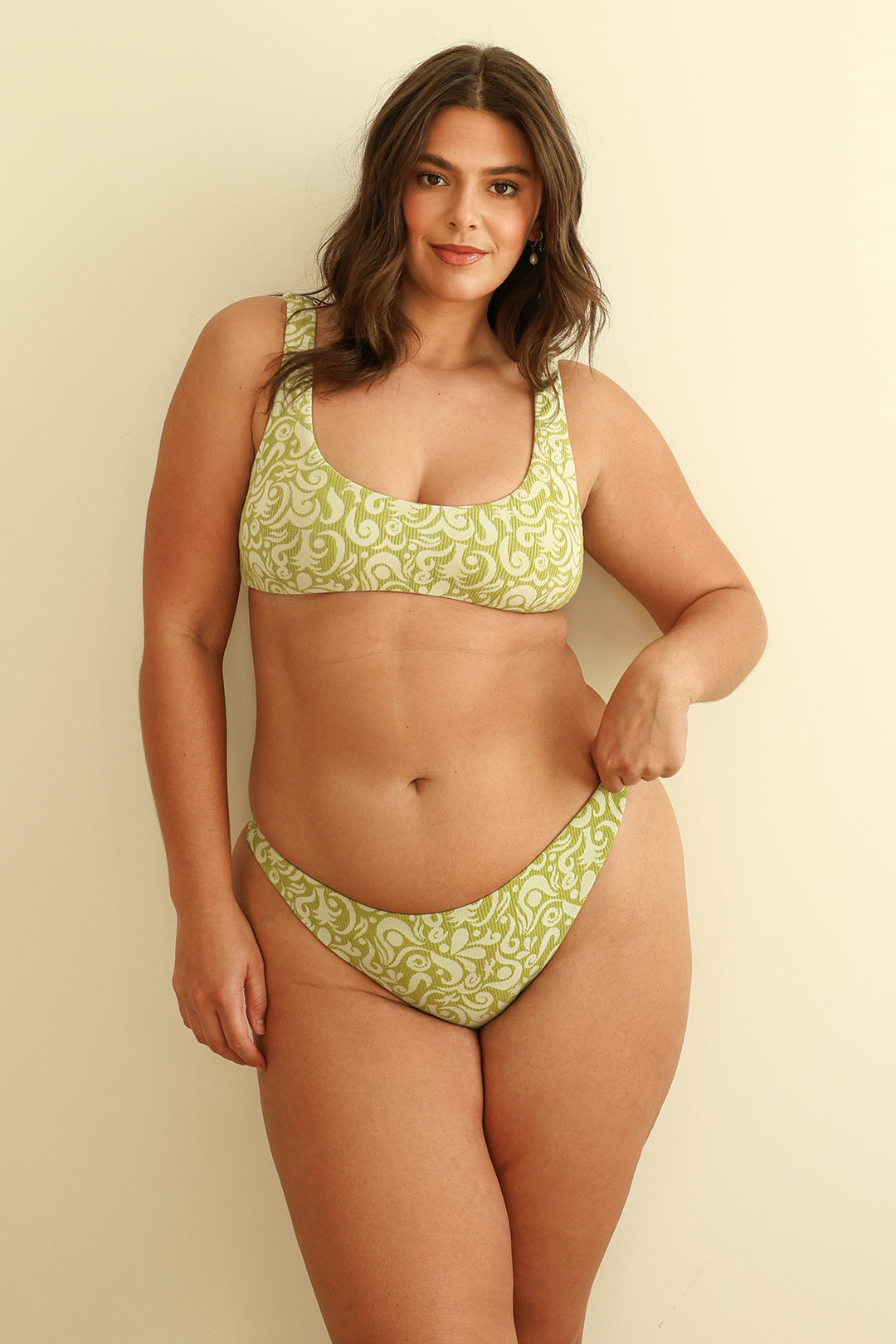 Twin Fin Matcha Bralette Thong Set