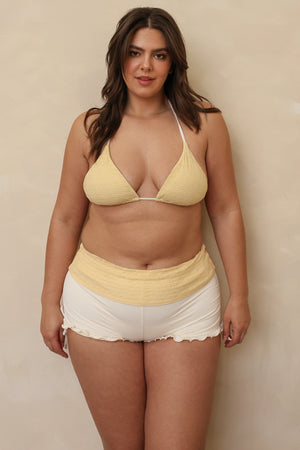 Hannah is 5'10" wearing XL.