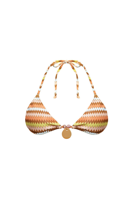 Palm Tie Back Triangle Bikini Top