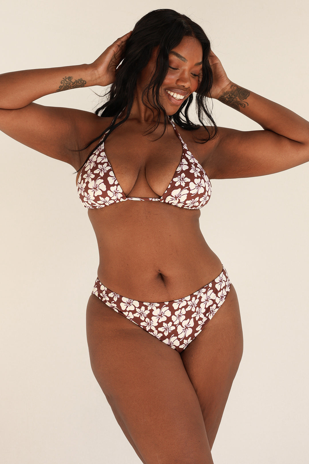 Palm Tie Back Triangle Bikini Top