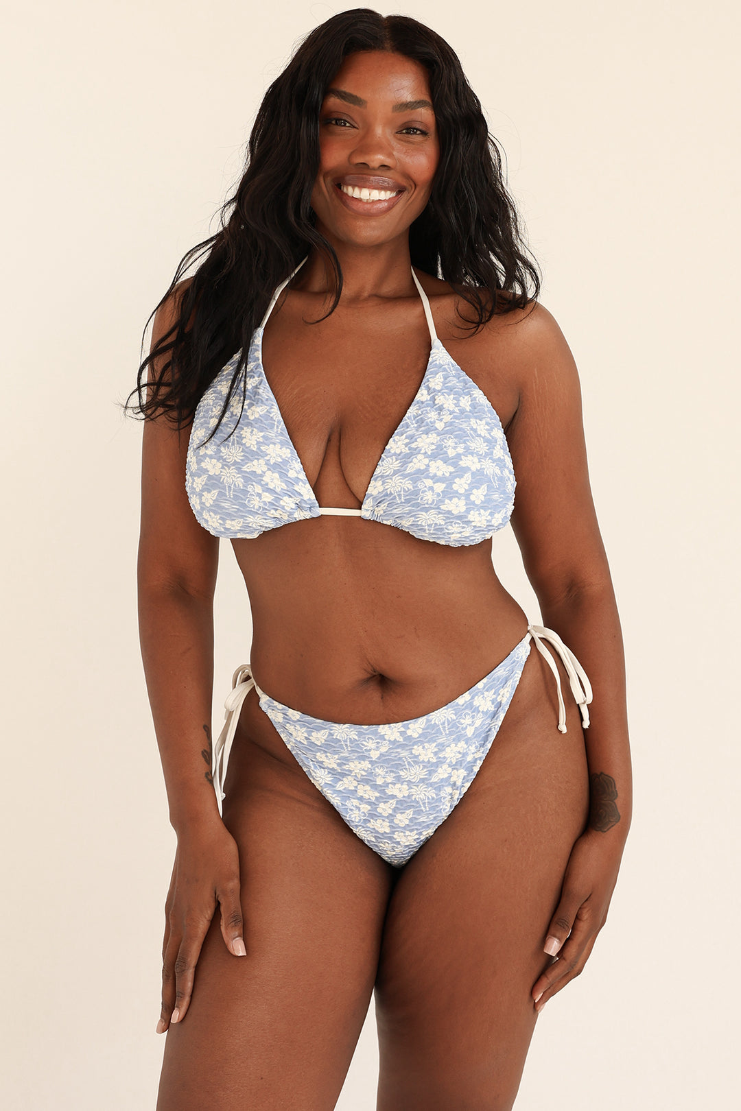 Palm Tie Back Triangle Bikini Top