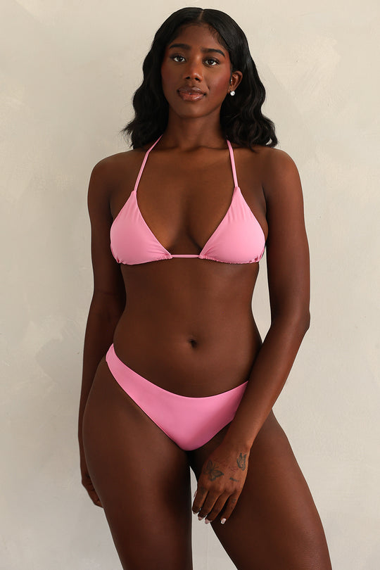 Palm Tie Back Triangle Bikini Top