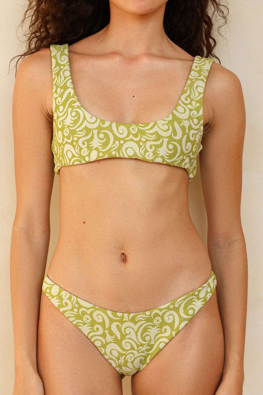 Twin Fin Matcha Bralette Thong Set