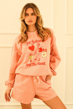 D7143JTROD-PSND love yourself crewneck pink sands 1 dippin' daisy's