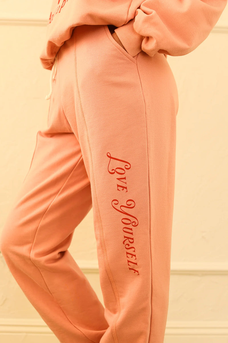 D8113JTROD-PSND love yourself sweatpants pink sands 4 dippin' daisy's