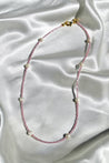 DDBJSBPN-PNK dainty beaded necklace pink 3 dippin' daisy's