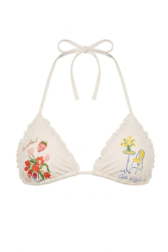 Palm Triangle Bikini Top