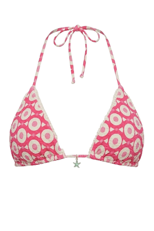 Palm Tie Back Triangle Bikini Top
