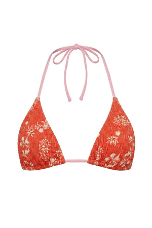 Palm Tie Back Triangle Bikini Top