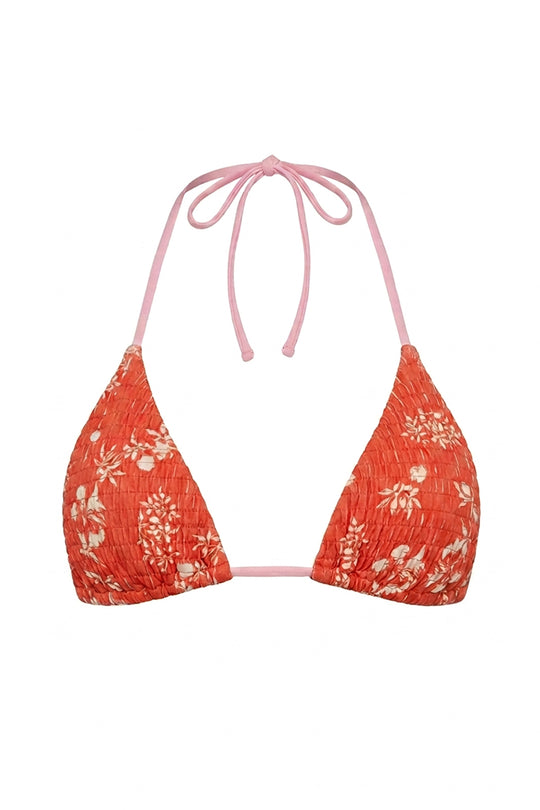 Palm Tie Back Triangle Bikini Top