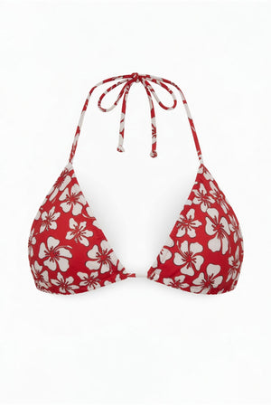 Palm Tie Back Triangle Bikini Top