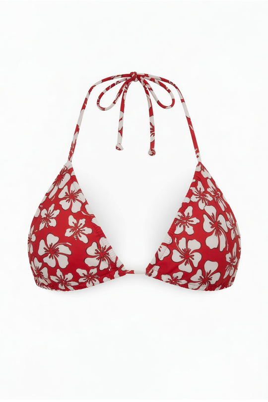 Palm Tie Back Triangle Bikini Top