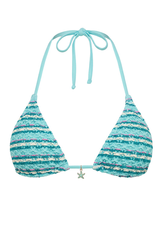Palm Tie Back Triangle Bikini Top