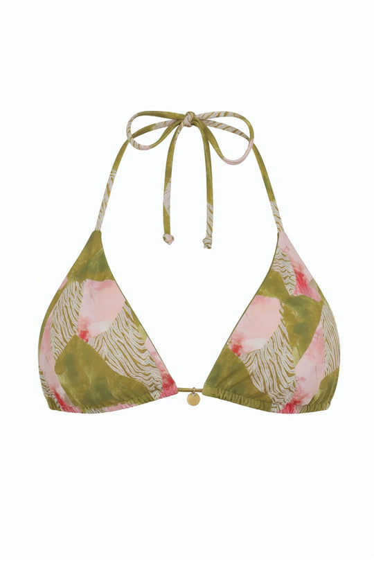 Palm Triangle Reversible Bikini Top