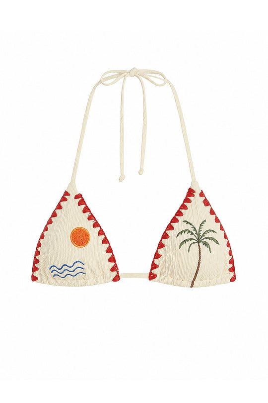 Palm Triangle Bikini Top