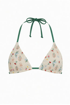 Palm Tie Back Triangle Bikini Top
