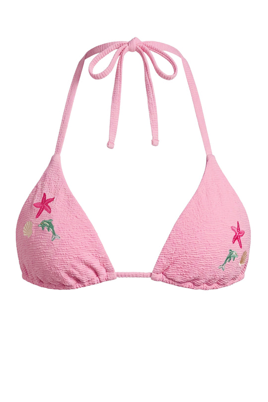 Palm Tie Back Triangle Bikini Top