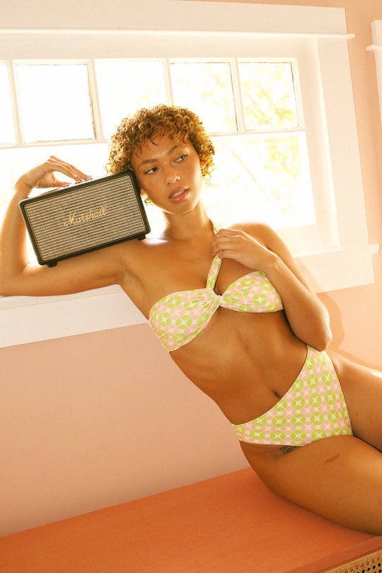 Seashore High Waist Cheeky Bikini Bottom