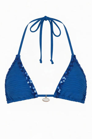 Palm Tie Back Triangle Bikini Top