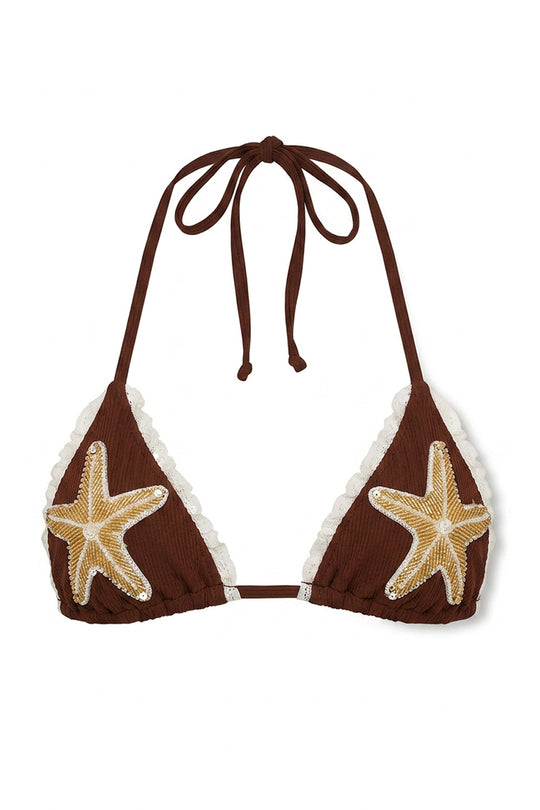 Palm Triangle Bikini Top