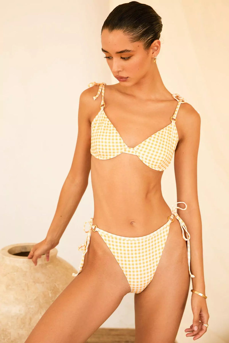 Elise White Bralette Bikini Top With Adjustable Straps