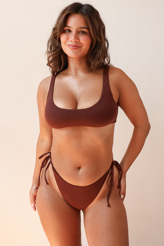 Mocha Bralette Mia Cheeky Set