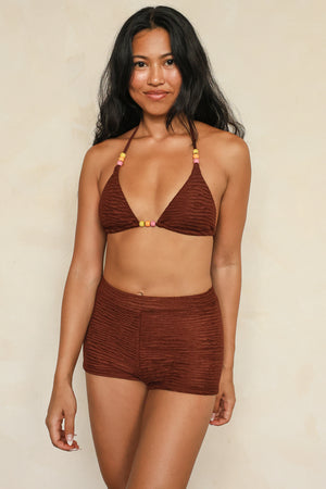 Mocha Crinkle Triangle Farrah Short Full Set