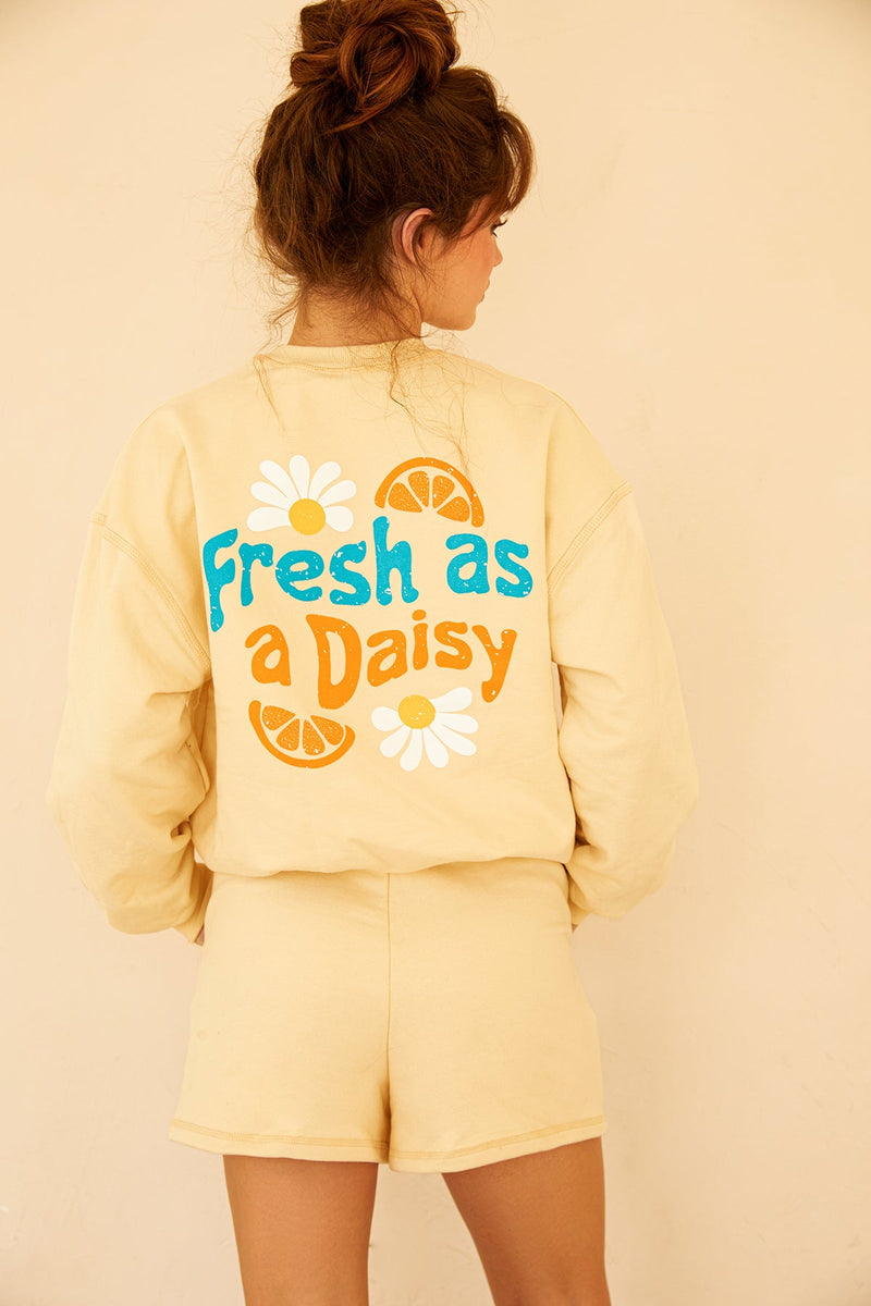D7117JFTOD-VNLA fresh as a daisy crewneck vanilla 2 dippin' daisy's